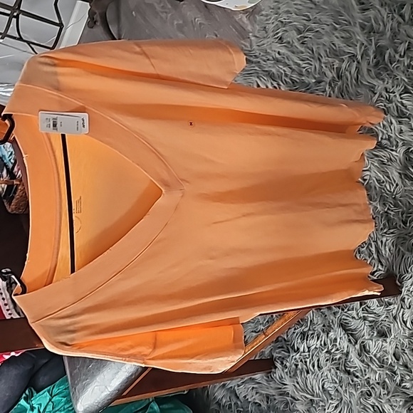 aerie Tops - Aerie NWTS Orange vneck oversized tshirt!! Beautiful Color!